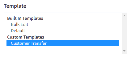 Select your custom template for exporting products.