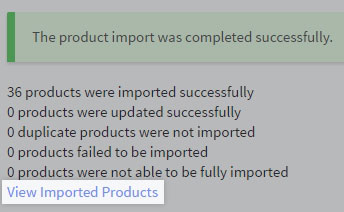 After the import is finished, view your products to confirm successful transfer.