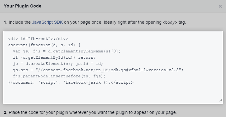 The Facebook Like button JavaScript code.