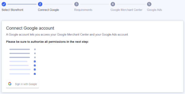 Connect a Google account.