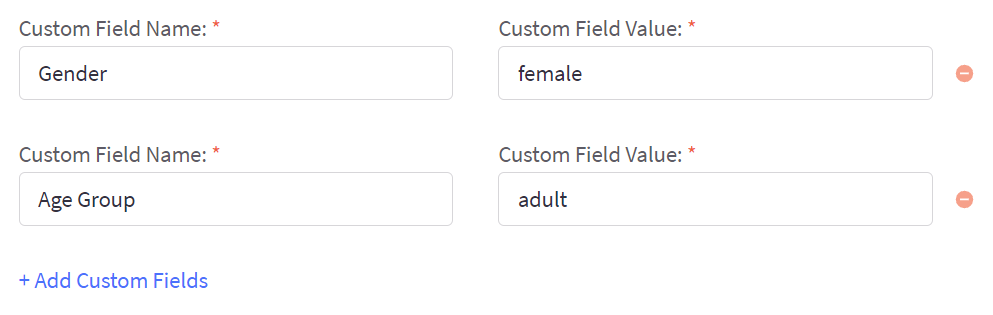 Setting up custom fields for Gender and Age Group