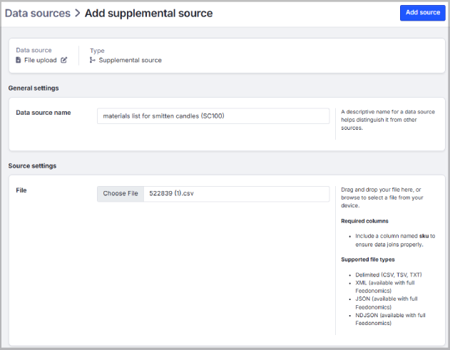 Supplemental Data File The Feedonomics Platform