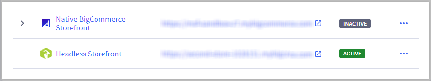 Example with an active headless storefront, with the native storefront inactive.
