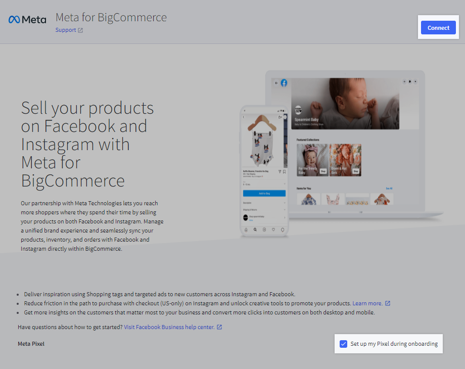 Connect to Meta for BigCommerce.