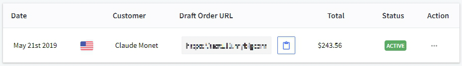 Example cart URL