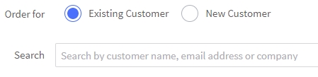 Existing Customer search field