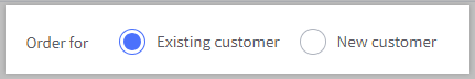 Existing or New Customer radio buttons