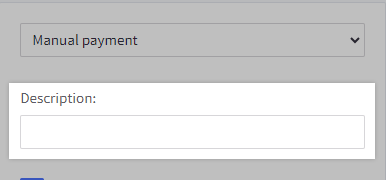 The Description field in the Payment section