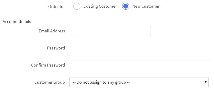 New Customer detail fields