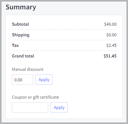 Creating a Manual Order