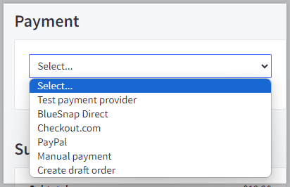 Selecting a payment method