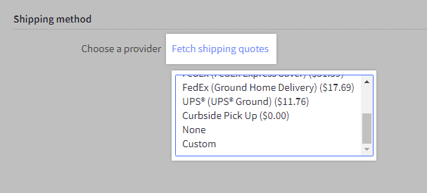 Shipping methods