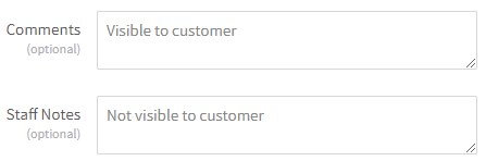 Comments and Notes section