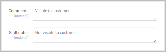 Comments and Notes section.
