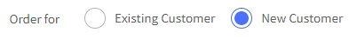 New Customer radio button