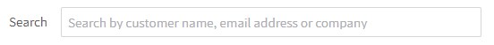 Customer search field