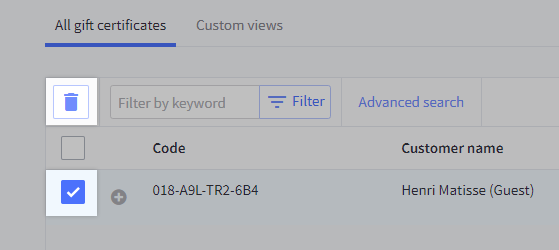 Trash can icon highlighted.
