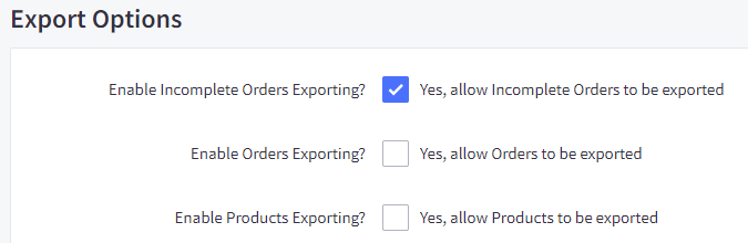 Enable Incomplete Orders Exporting