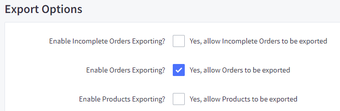 Order export option