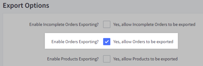 Order export option