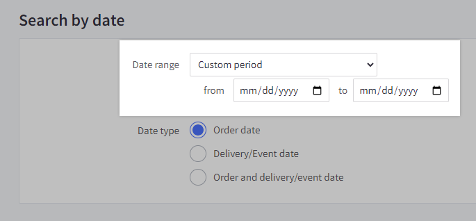Set your custom date range.