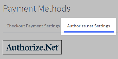 Authorize.Net Settings tab