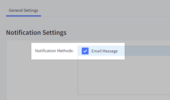Check email messages in Notification Methods