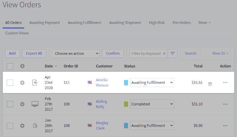 Awaiting Fulfillment order status on paid orders ready for fulfillment