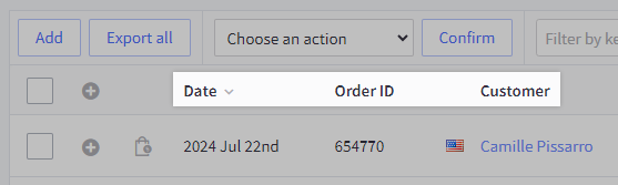 Column labels highlighted.