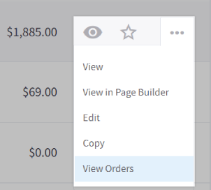 View Orders in the Action menu