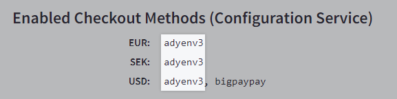 Adyen v3 checkout methods