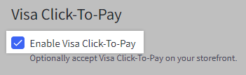 Visa Click to Pay checkbox