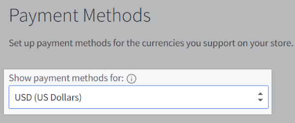 Select the currency you want to enable Braintree for
