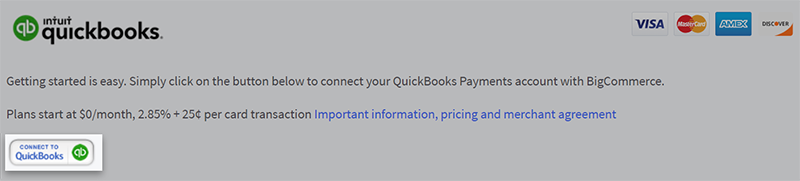 The Connect to QuickBooks button