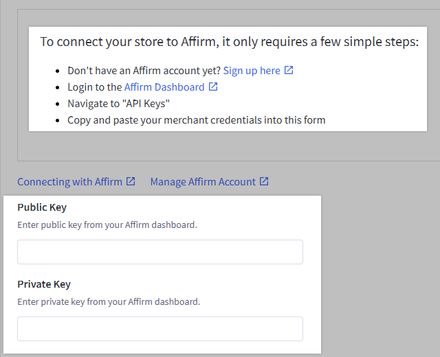Connecting with Affirm