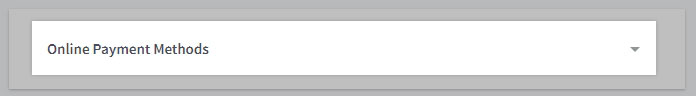 Expand the Online Payment Methods section