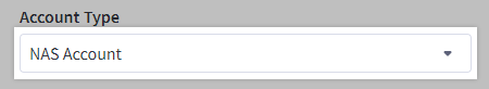 Select the NAS account type.