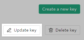 Click Update Key to edit your Secret Key details.