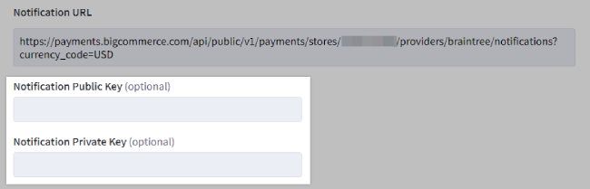 Pased the generated Notification Keys in your control panel.
