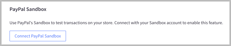 Connect PayPal Sandbox button