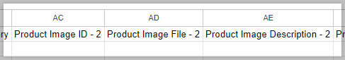 CSV columns for adding a second image to products