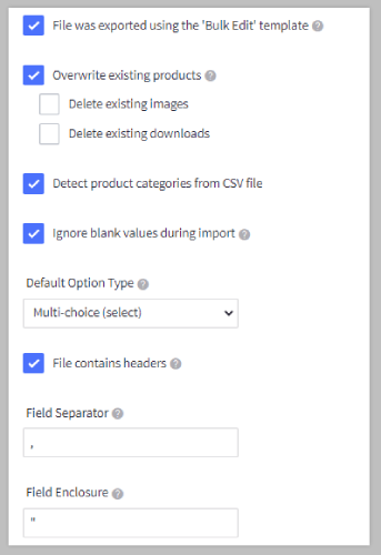 The legacy import settings, used to define default formatting and behavior