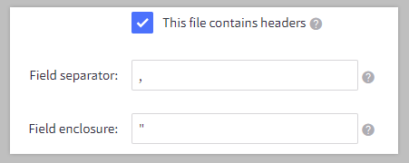 Configure import settings to specify how your CSV file is formatted