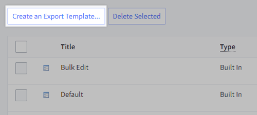 Create a custom export template in your control panel