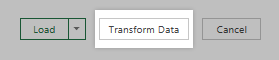 The Transform Data action that appears after importing your file into Excel