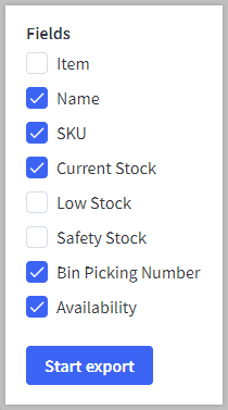 Product attribute fields checklist.