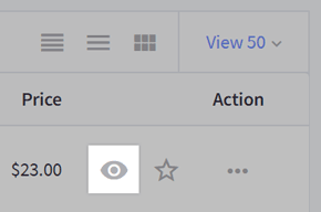 Click the eye button to toggle product visibility.