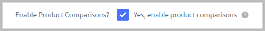 The Enable Product Comparisons setting