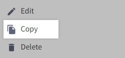 Select copy from the action menu to copy a shared option.