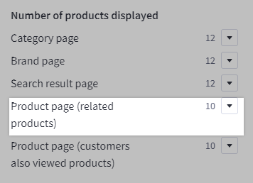 Change the number of displayed related products in theme settings